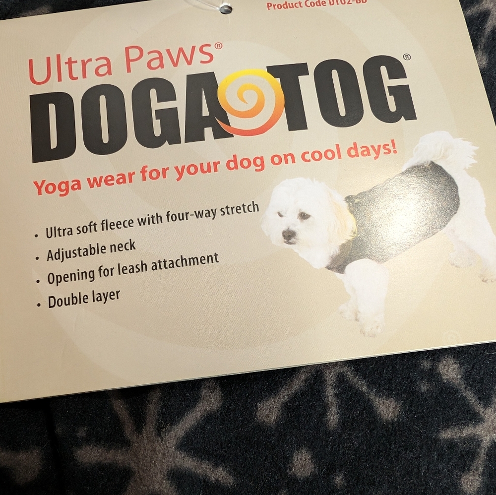 NWT Ultra Paws Doga Tog Yoga Wear 4 Way Stretch Fleece for Cool Days - size smal - Picture 4 of 7